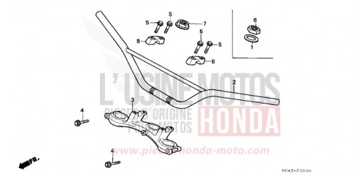 ROHRGRIFF/OBERE BRUECKE CR80R2G de 1986